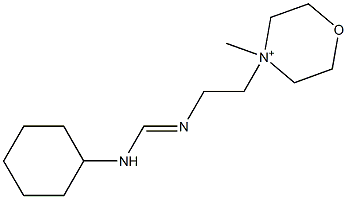 4-[2-[[(Cyclohexylamino)methylene]amino]ethyl]-4-methylmorpholinium Structure