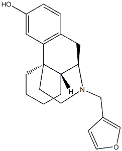 17-(3-フリルメチル)モルフィナン-3-オール 化学構造式
