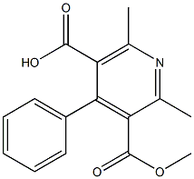 4-Phenyl-2,6-dimethylpyridine-3,5-bis(carboxylic acid methyl) ester Struktur