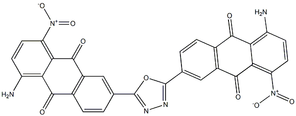 2,5-Bis(1-amino-4-nitro-6-anthraquinonyl)-1,3,4-oxadiazole Struktur