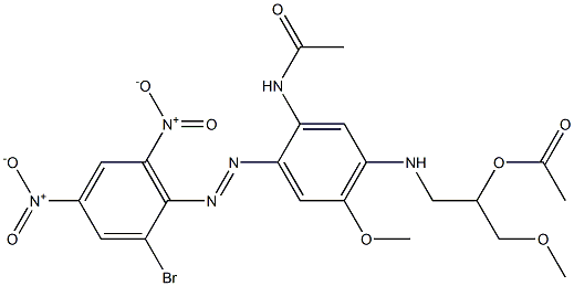 2-Acetylamino-4-[[2-(acetyloxy)-3-methoxypropyl]amino]-5-methoxy-2'-bromo-4',6'-dinitroazobenzene|