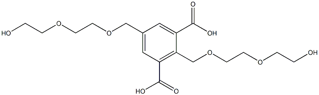 2,5-Bis(7-hydroxy-2,5-dioxaheptan-1-yl)isophthalic acid Struktur