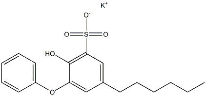 2'-ヒドロキシ-5-ヘキシル[オキシビスベンゼン]-3-スルホン酸カリウム 化学構造式