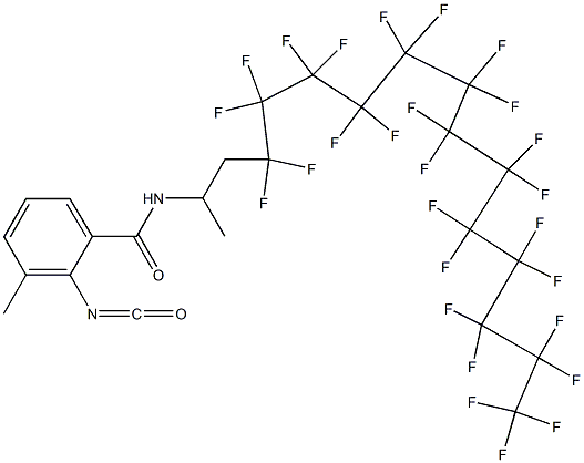 2-Isocyanato-3-methyl-N-[2-(heptacosafluorotridecyl)-1-methylethyl]benzamide,,结构式