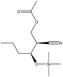 (2R,3S)-2-(Acetoxymethyl)-3-(trimethylsilyloxy)hexanenitrile Struktur