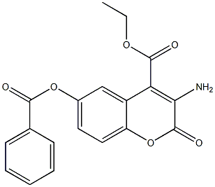 3-Amino-6-benzoyloxy-2-oxo-2H-1-benzopyran-4-carboxylic acid ethyl ester Structure