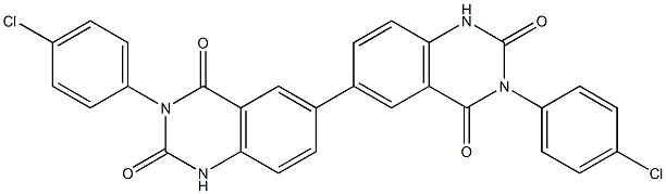 3,3'-Bis(4-chlorophenyl)[6,6'-biquinazoline]-2,2',4,4'(1H,1'H,3H,3'H)-tetrone 结构式