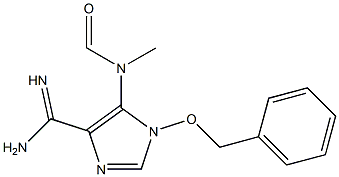 5-(N-メチルホルミルアミノ)-N2-ベンジルオキシ-1H-イミダゾール-4-カルボアミジン 化学構造式