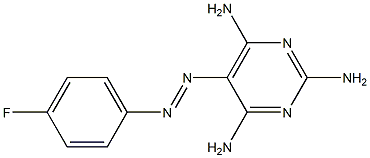 5-(p-フルオロフェニルアゾ)-2,4,6-ピリミジントリアミン 化学構造式