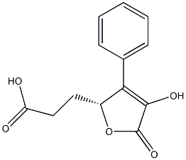 (R)-2,5-Dihydro-4-hydroxy-5-oxo-3-phenyl-2-furanpropanoic acid Struktur