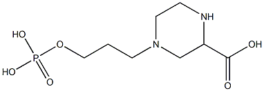 りん酸[(+)-3-(2-カルボキシピペラジン-4-イル)プロパン-1-イル] 化学構造式