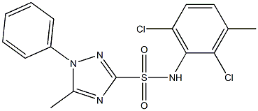 1-Phenyl-5-methyl-N-(2,6-dichloro-3-methylphenyl)-1H-1,2,4-triazole-3-sulfonamide Struktur