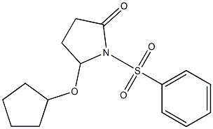 5-(シクロペンチルオキシ)-1-[(フェニル)スルホニル]ピロリジン-2-オン 化学構造式