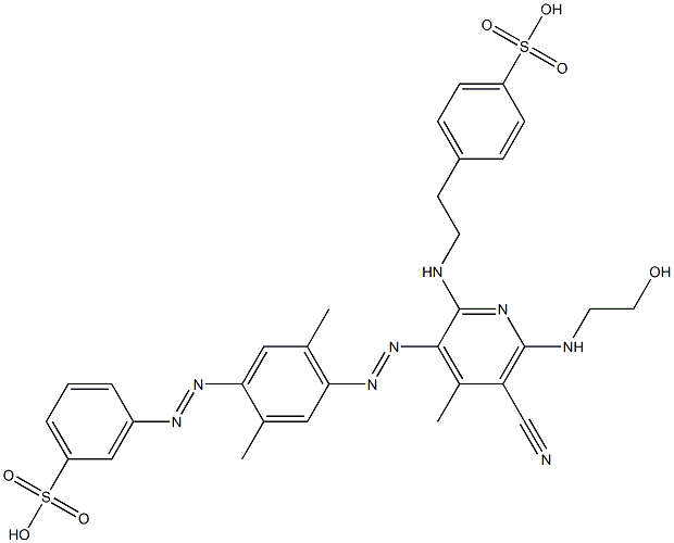 3-[[4-[[5-Cyano-6-[(2-hydroxyethyl)amino]-4-methyl-2-[[2-(4-sulfophenyl)ethyl]amino]-3-pyridinyl]azo]-2,5-dimethylphenyl]azo]benzenesulfonic acid