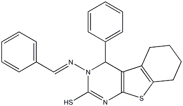 3,4,5,6,7,8-Hexahydro-3-(benzylideneamino)-4-phenyl[1]benzothieno[2,3-d]pyrimidine-2-thiol