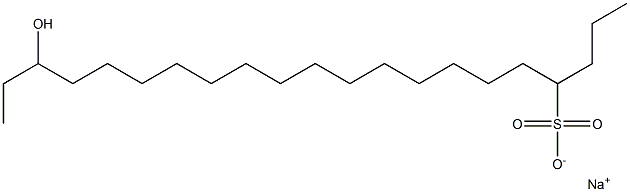 19-ヒドロキシヘニコサン-4-スルホン酸ナトリウム 化学構造式