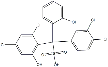 (3,4-Dichlorophenyl)(2,4-dichloro-6-hydroxyphenyl)(2-hydroxyphenyl)methanesulfonic acid 结构式