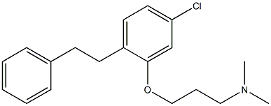 3-[2-[2-(フェニル)エチル]5-クロロフェノキシ]-N,N-ジメチルプロパン-1-アミン 化学構造式