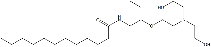 N-[2-[2-[Bis(2-hydroxyethyl)amino]ethoxy]butyl]dodecanamide Structure