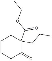 2-オキソ-1-プロピルシクロヘキサンカルボン酸エチル 化学構造式