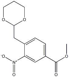 3-Nitro-4-(1,3-dioxan-2-ylmethyl)benzoic acid methyl ester 结构式