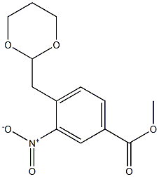 3-Nitro-4-(1,3-dioxan-2-ylmethyl)benzoic acid methyl ester,,结构式