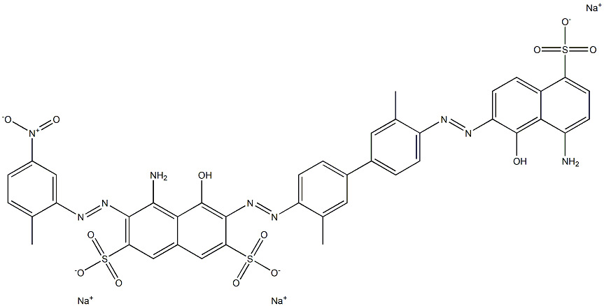 4-Amino-6-[[4'-[(8-amino-1-hydroxy-5-sulfo-2-naphtyl)azo]-3,3'-dimethyl-1,1'-biphenyl-4-yl]azo]-5-hydroxy-3-[(2-methyl-5-nitrophenyl)azo]-2,7-naphthalenedisulfonic acid trisodium salt Struktur