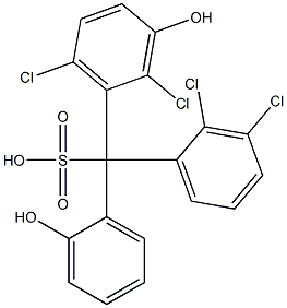 (2,3-Dichlorophenyl)(2,6-dichloro-3-hydroxyphenyl)(2-hydroxyphenyl)methanesulfonic acid Struktur