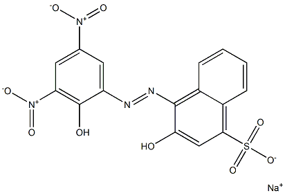 3-ヒドロキシ-4-[(2-ヒドロキシ-3,5-ジニトロフェニル)アゾ]ナフタレン-1-スルホン酸ナトリウム 化学構造式