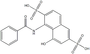 8-ヒドロキシ-1-(ベンゾイルアミノ)-2,6-ナフタレンジスルホン酸 化学構造式