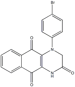 3,4-Dihydro-4-[4-bromophenyl]benzo[g]quinoxaline-2,5,10(1H)-trione,,结构式