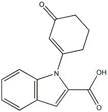 1-(3-Oxocyclohexa-1-enyl)-1H-indole-2-carboxylic acid Struktur