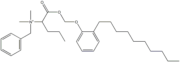 N,N-Dimethyl-N-benzyl-N-[1-[[(2-decylphenyloxy)methyl]oxycarbonyl]butyl]aminium Structure