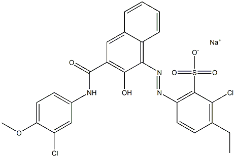 2-Chloro-3-ethyl-6-[[3-[[(3-chloro-4-methoxyphenyl)amino]carbonyl]-2-hydroxy-1-naphtyl]azo]benzenesulfonic acid sodium salt