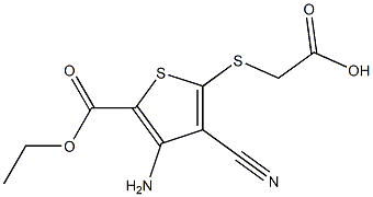 [[4-Amino-3-cyano-5-(ethoxycarbonyl)thiophen-2-yl]thio]acetic acid Struktur