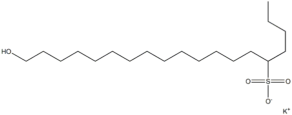 19-ヒドロキシノナデカン-5-スルホン酸カリウム 化学構造式