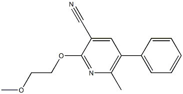 2-(2-メトキシエトキシ)-5-フェニル-6-メチルピリジン-3-カルボニトリル 化学構造式