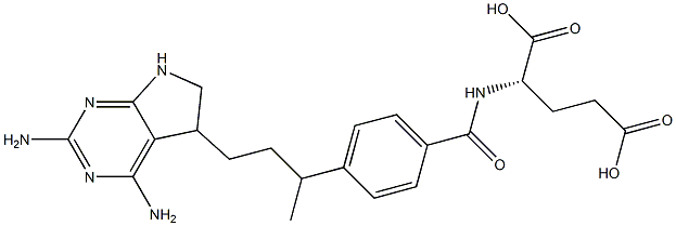 N-[4-[3-[(2,4-Diamino-5,6-dihydro-7H-pyrrolo[2,3-d]pyrimidin)-5-yl]-1-methylpropyl]benzoyl]-L-glutamic acid Structure