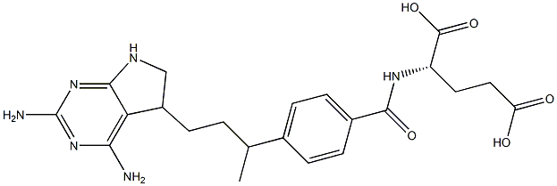 N-[4-[3-[(2,4-Diamino-5,6-dihydro-7H-pyrrolo[2,3-d]pyrimidin)-5-yl]-1-methylpropyl]benzoyl]-L-glutamic acid 结构式