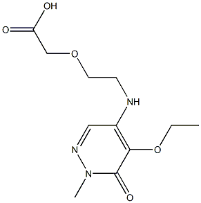 2-(5-エトキシ-1-メチル-6-オキソ-1,6-ジヒドロピリダジン-4-イルアミノ)エトキシ酢酸 化学構造式