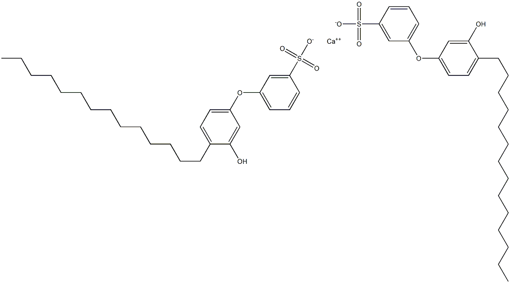 Bis(3'-hydroxy-4'-tetradecyl[oxybisbenzene]-3-sulfonic acid)calcium salt Struktur