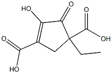 4-ヒドロキシ-1-エチル-5-オキソ-3-シクロペンテン-1,3-ジカルボン酸 化学構造式