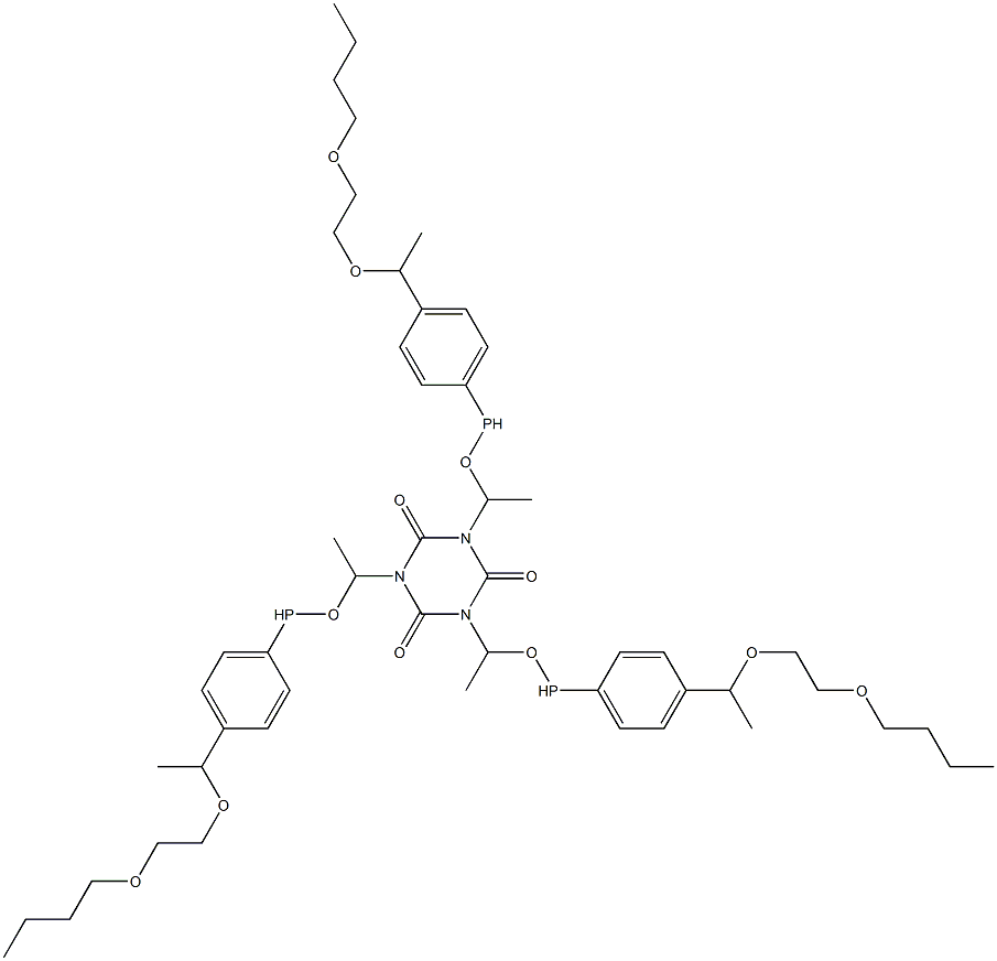 1,3,5-Tris[1-[4-[1-[(2-butoxyethyl)oxy]ethyl]phenylphosphinooxy]ethyl]-1,3,5-triazine-2,4,6(1H,3H,5H)-trione|