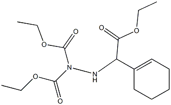 2-[N,N'-Bis(ethoxycarbonyl)hydrazino]-2-(1-cyclohexen-1-yl)acetic acid ethyl ester,,结构式