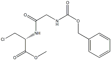 (-)-3-クロロ-N-[N-(ベンジルオキシカルボニル)グリシル]-L-アラニンメチル 化学構造式