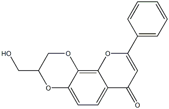 9-Phenyl-2,3-dihydro-3-(hydroxymethyl)-7H-pyrano[2,3-f]-1,4-benzodioxin-7-one Struktur
