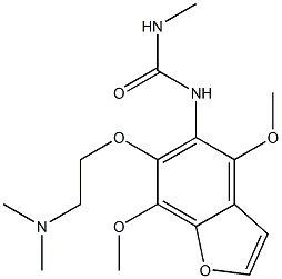 1-[4,7-Dimethoxy-6-[2-(dimethylamino)ethoxy]benzofuran-5-yl]-3-methylurea,,结构式