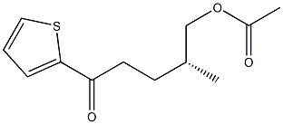 [R,(+)]-5-アセチルオキシ-4-メチル-1-(2-チエニル)-1-ペンタノン 化学構造式