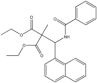 2-[(1-Naphtyl)(benzoylamino)methyl]-2-methylmalonic acid diethyl ester Structure