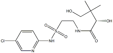 [S,(-)]-N-[2-[(5-Chloro-2-pyridyl)sulfamoyl]ethyl]-2,4-dihydroxy-3,3-dimethylbutyramide Struktur